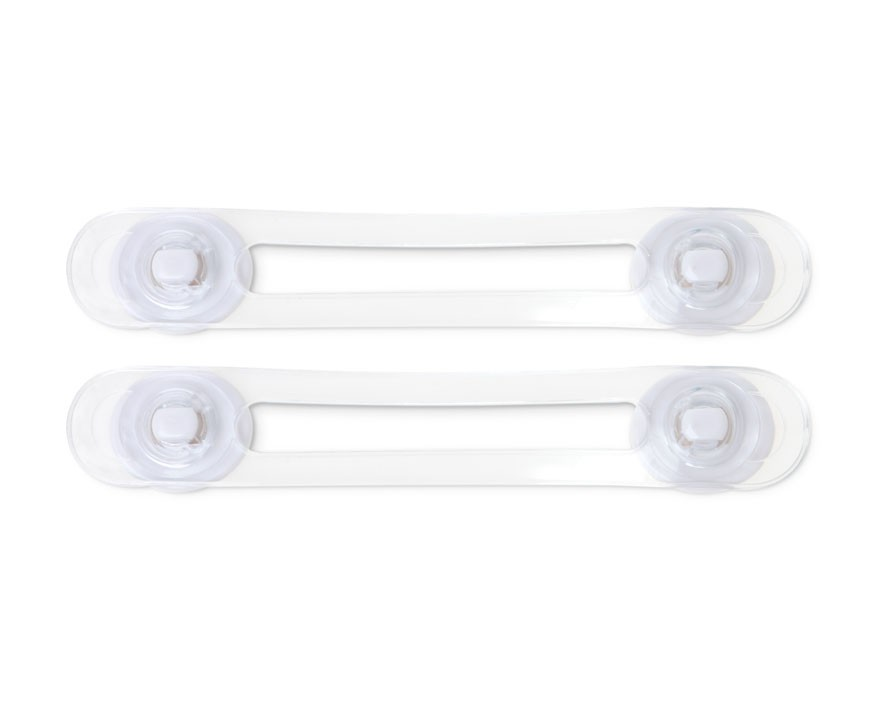 Dois fechos de segurança para crianças em silicone branco e transparente