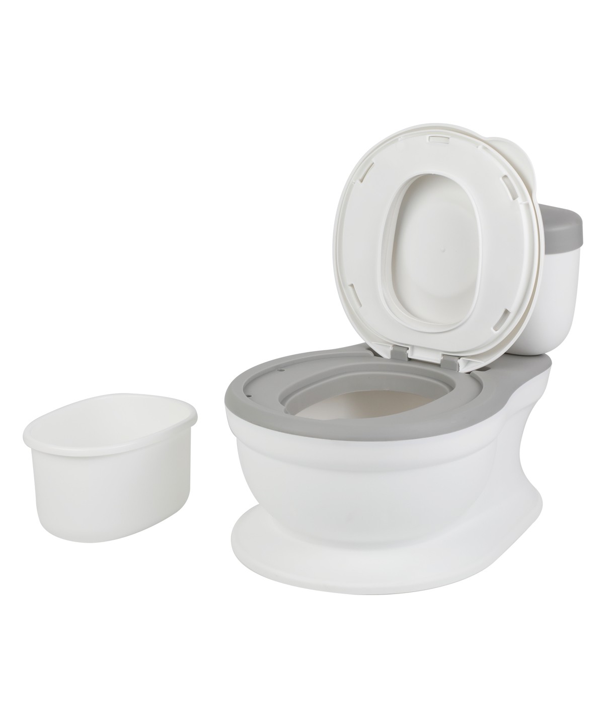 Sanita para crianças branca com tampa e recipiente removível