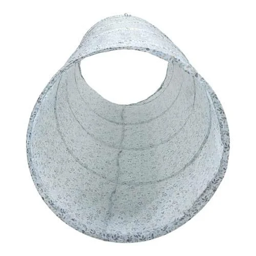 Chapéu tipo pescador cinzento com padrão floral visto de baixo