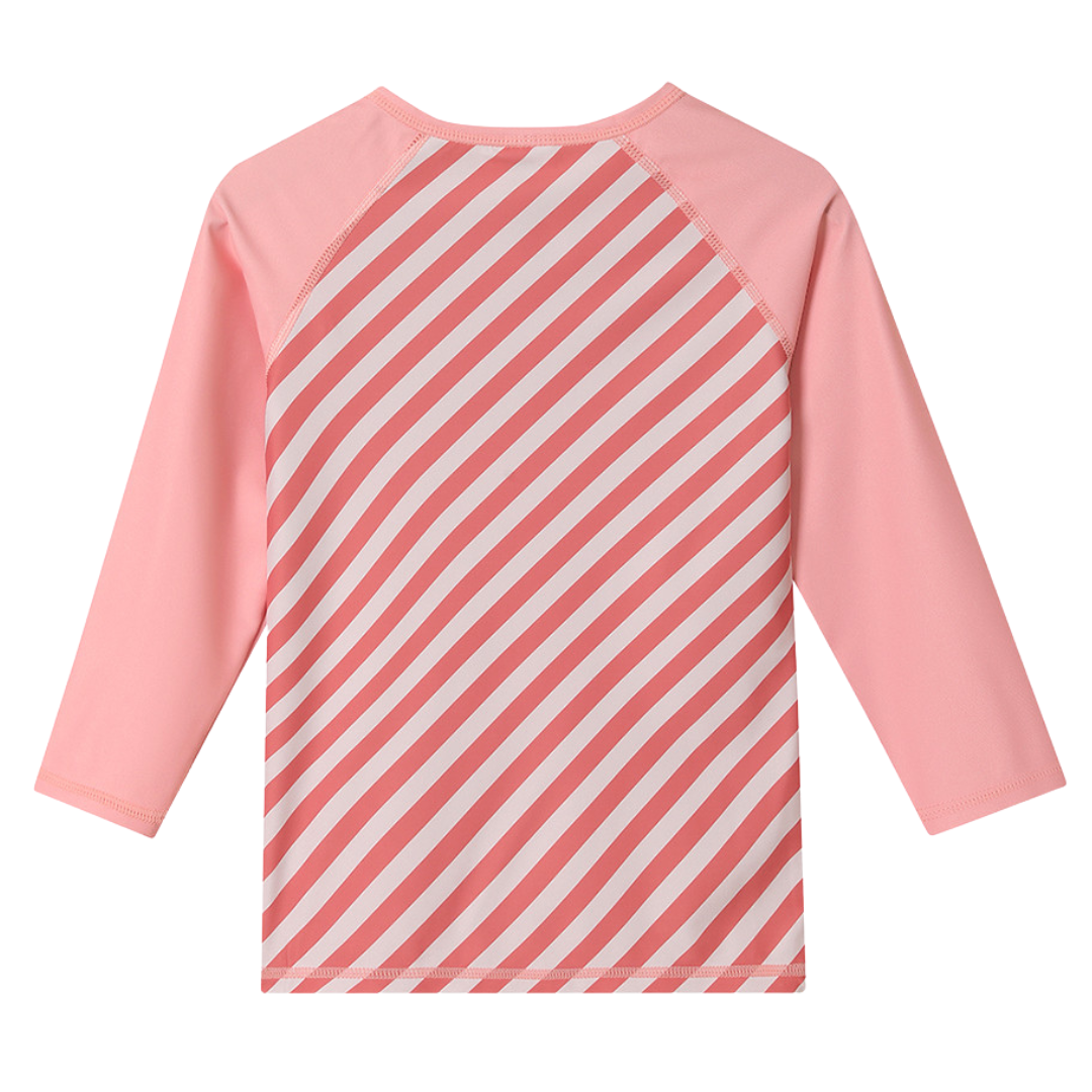 Camisola rosa de manga comprida com riscas diagonais
