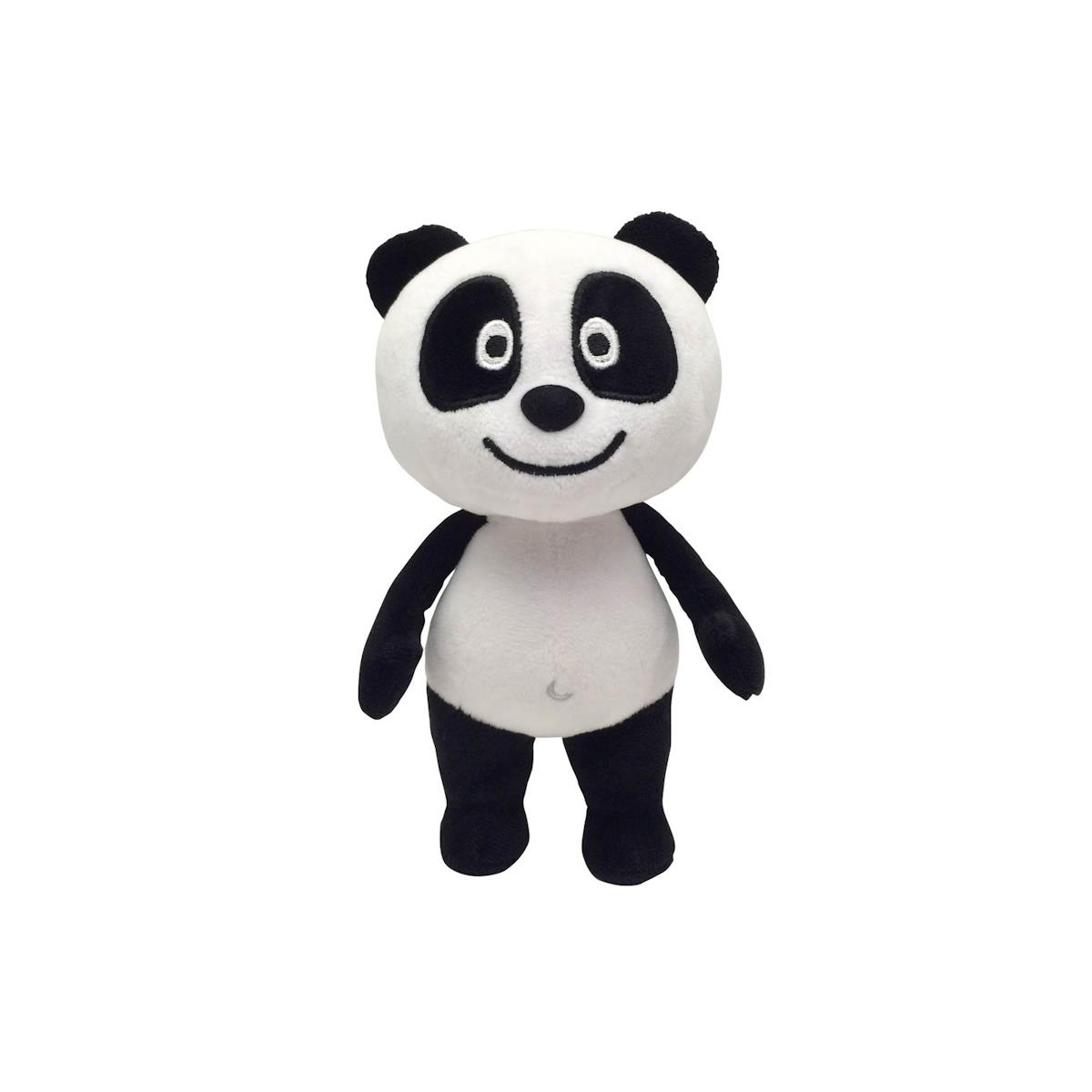Boneco de peluche panda com corpo branco e preto