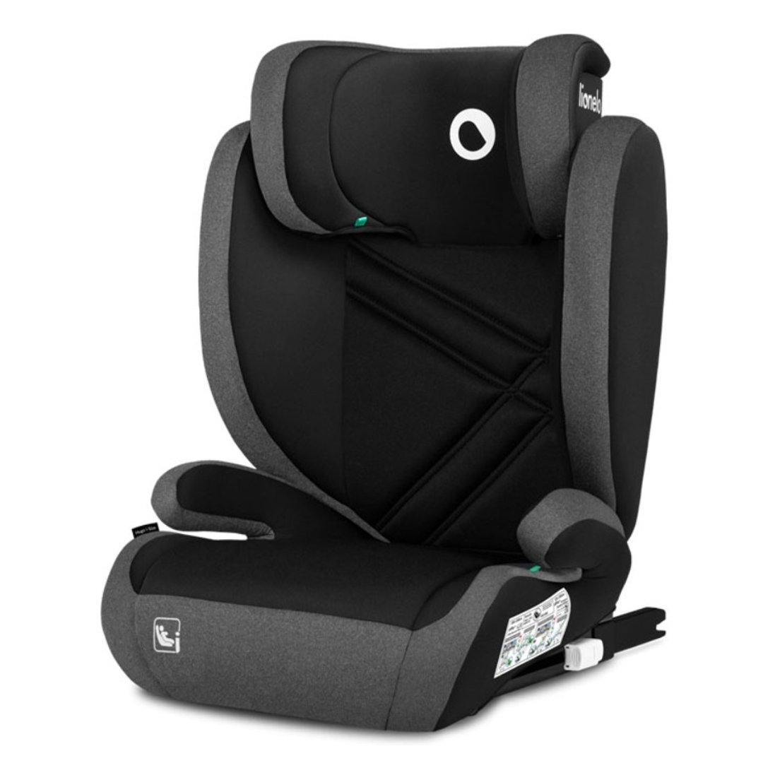 Cadeira auto infantil preta e cinza da marca lorelli com fixação ISOFIX