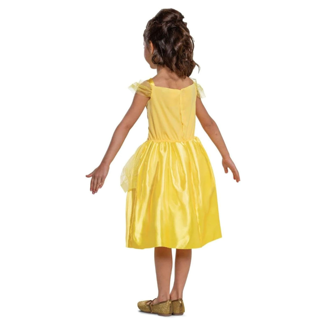 Vestido amarelo para criança com tule nos ombros