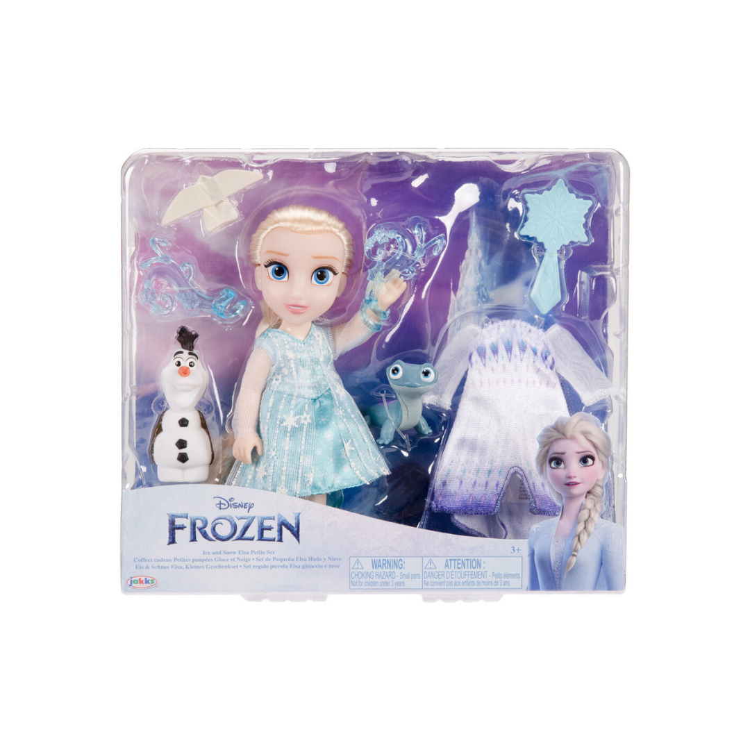 Conjunto de bonecas Frozen com Elsa e acessórios em embalagem transparente