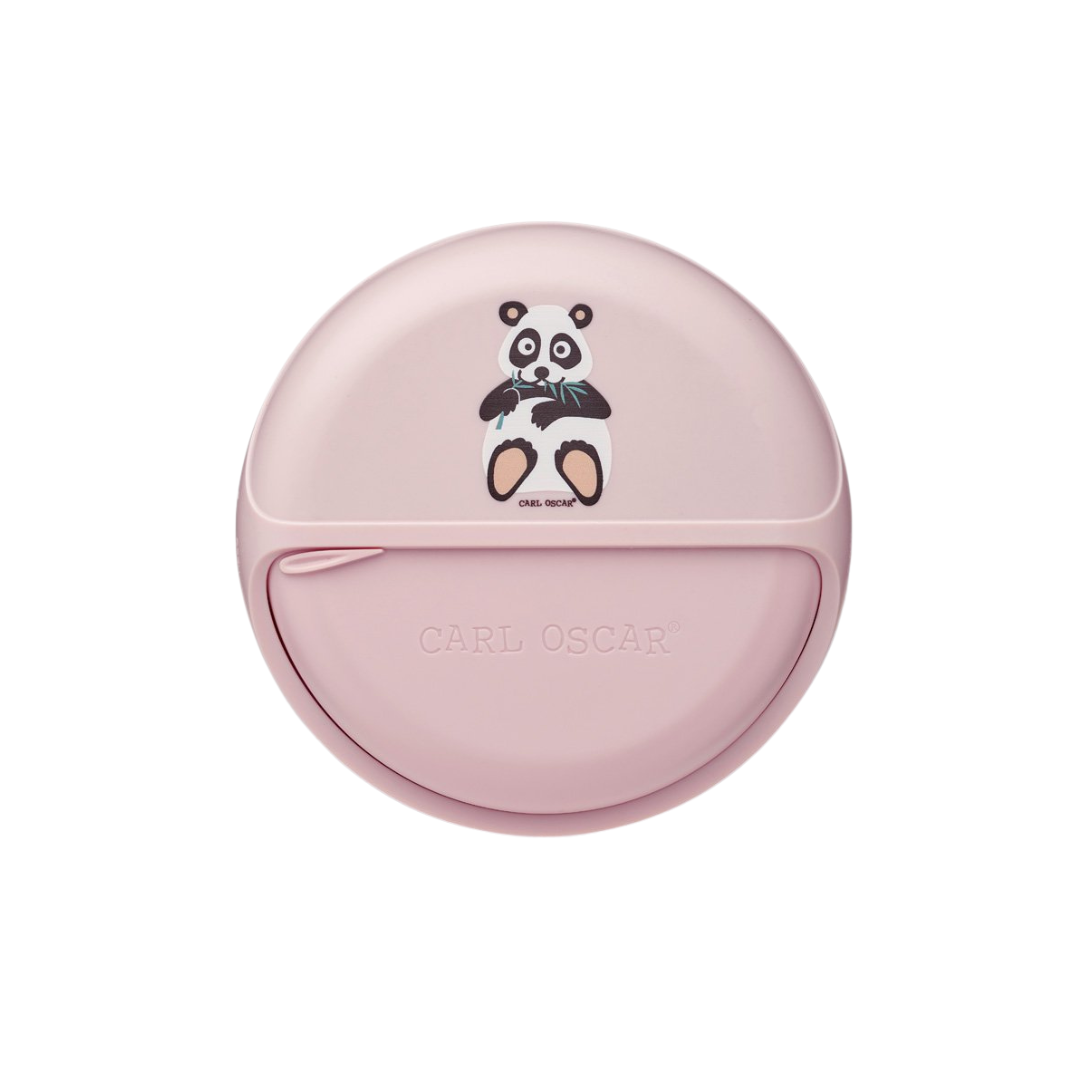 Prato de silicone rosa com panda e divisão para comida