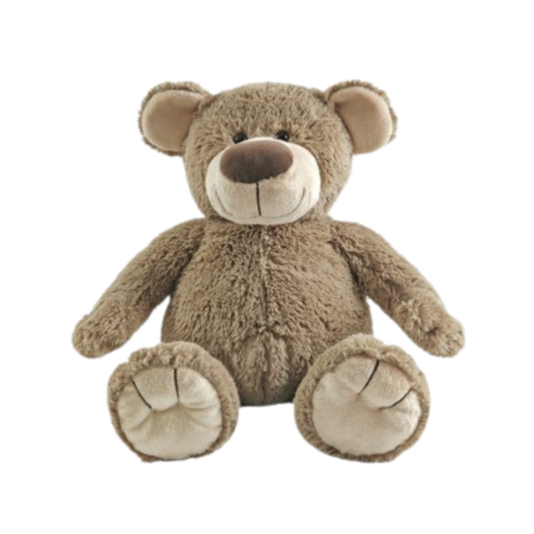 Urso de peluche castanho sentado