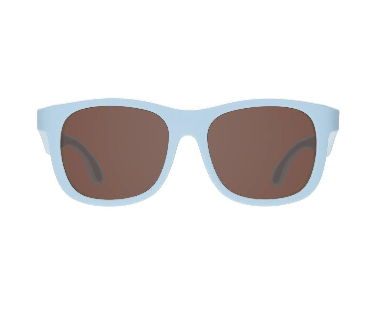 Óculos de sol com armação azul claro e lentes castanhas