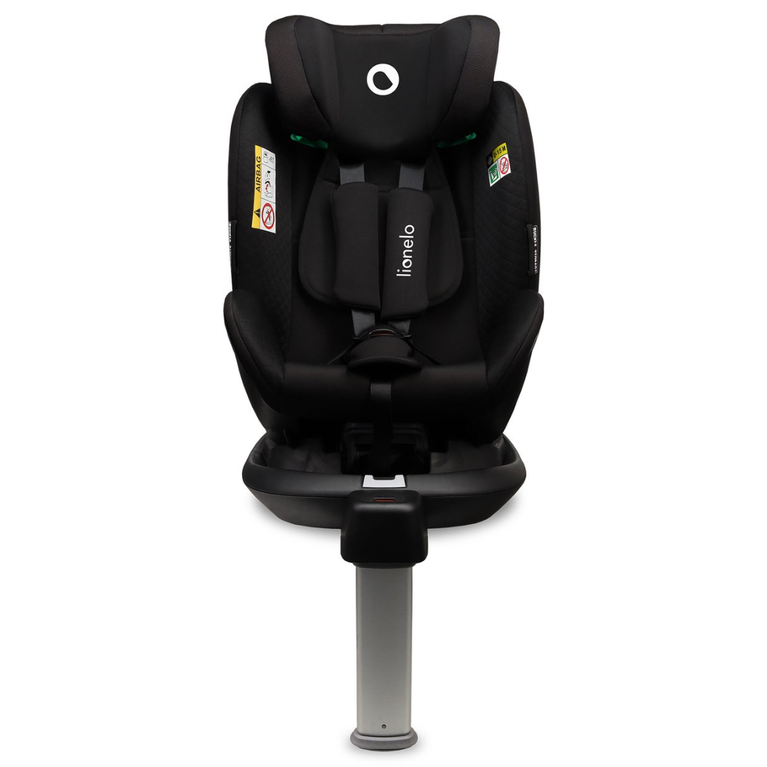 Cadeira de bebé preta lionelo para automóvel com suporte ajustável