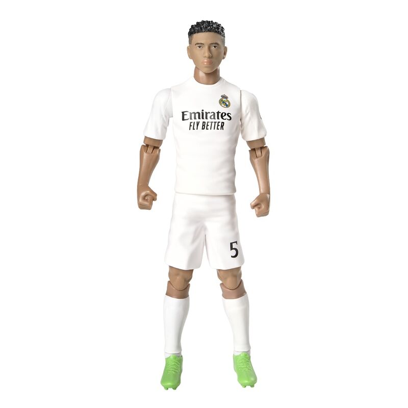 Figura de ação de jogador de futebol com camisola branca Real Madrid
