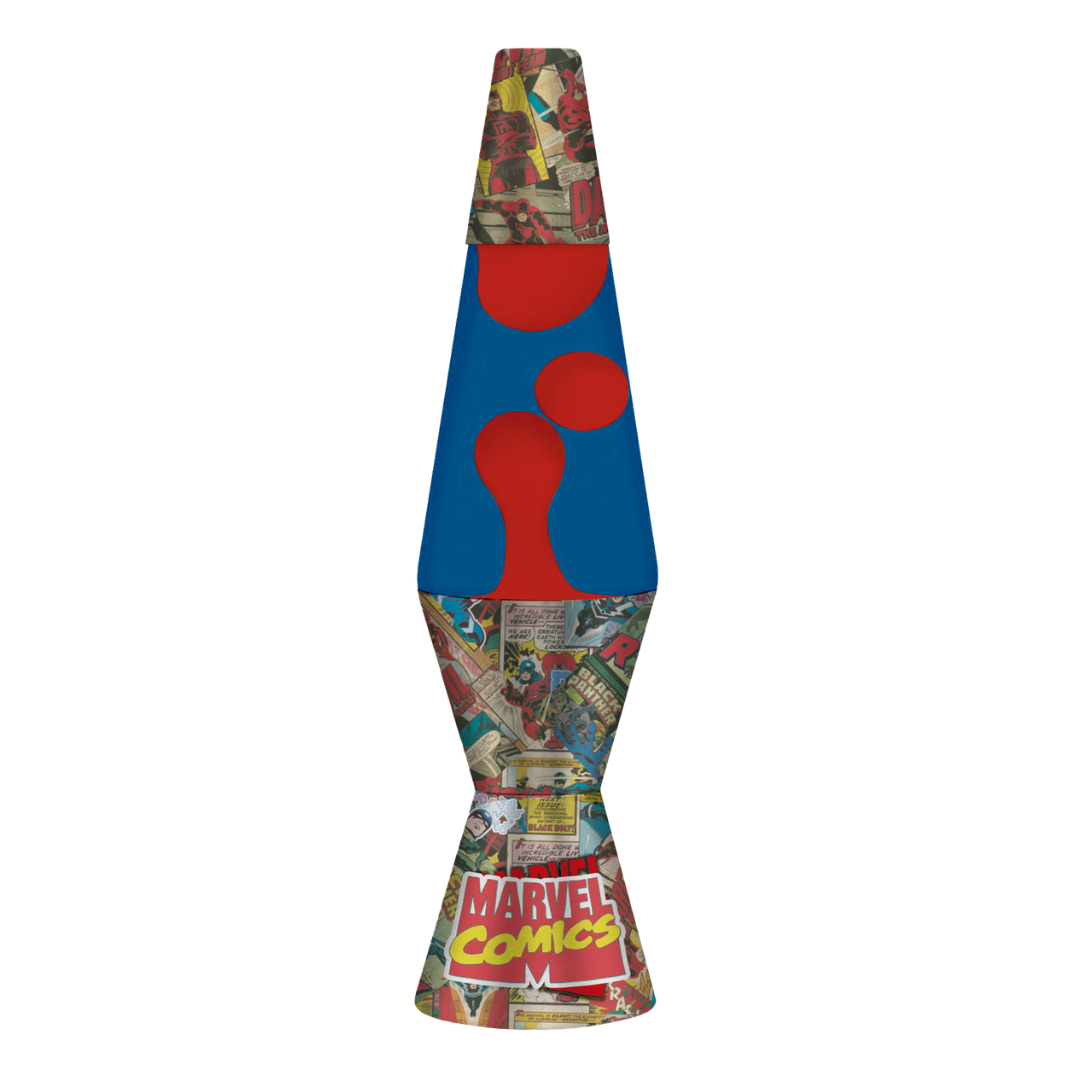 Lâmpada de lava Marvel Comics com base e topo estampados