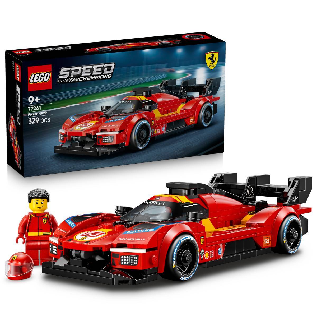 LEGO SPEED CHAMPIONS Ferrari 499P com mini figura e caixa.