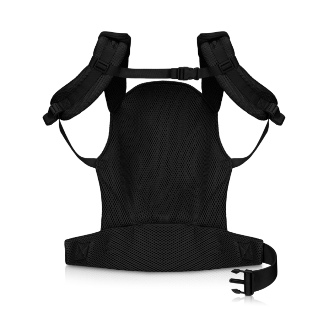 Cinta lombar preta ajustável com tecido tipo malha