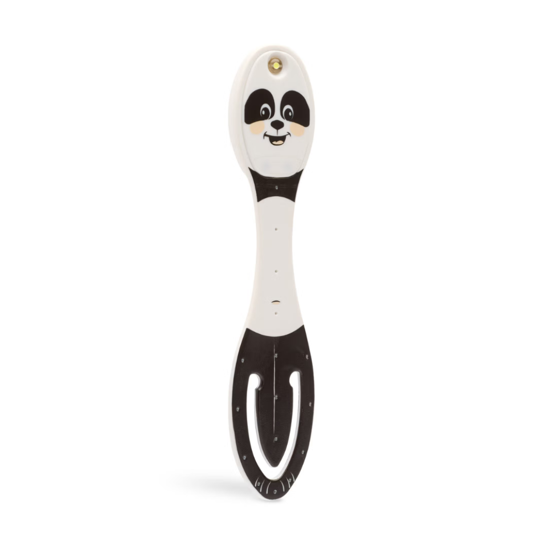 Colher infantil com desenho de panda e luz LED