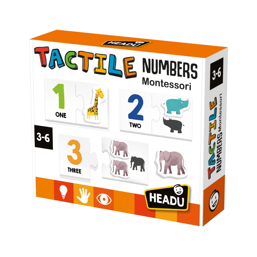 Embalagem de jogo educativo Montessori Tactile Numbers com números e animais táteis para crianças de 3 a 6 anos