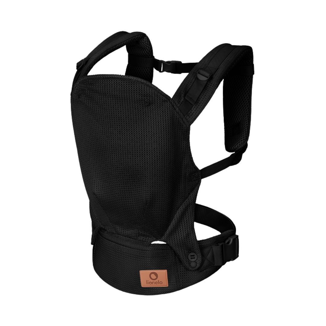 Canguru ergonómico preto com etiqueta lionelo