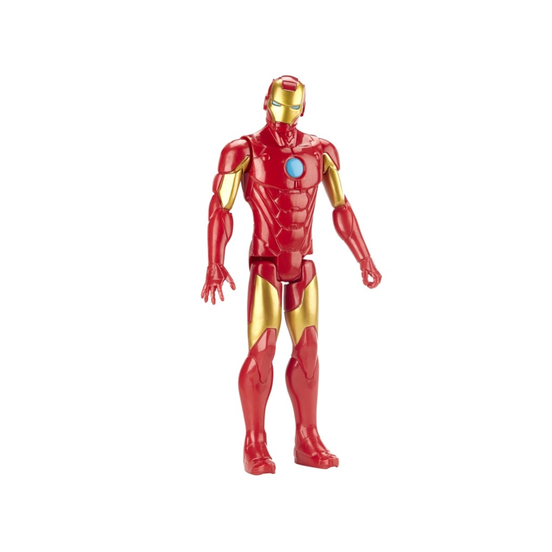 Boneco articulado do Homem de Ferro vermelho e dourado com detalhe azul no peito
