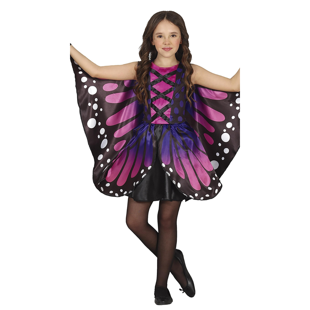 Fantasia de borboleta para criança com asas rosa e roxo