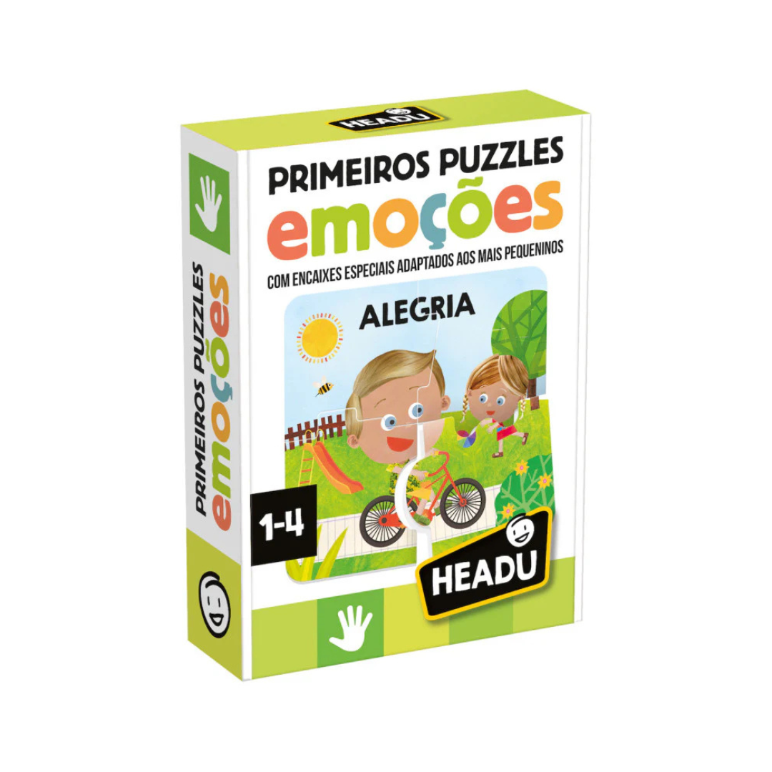 Caixa de puzzle infantil HEADU Primeiros Puzzles Emoções tema Alegria