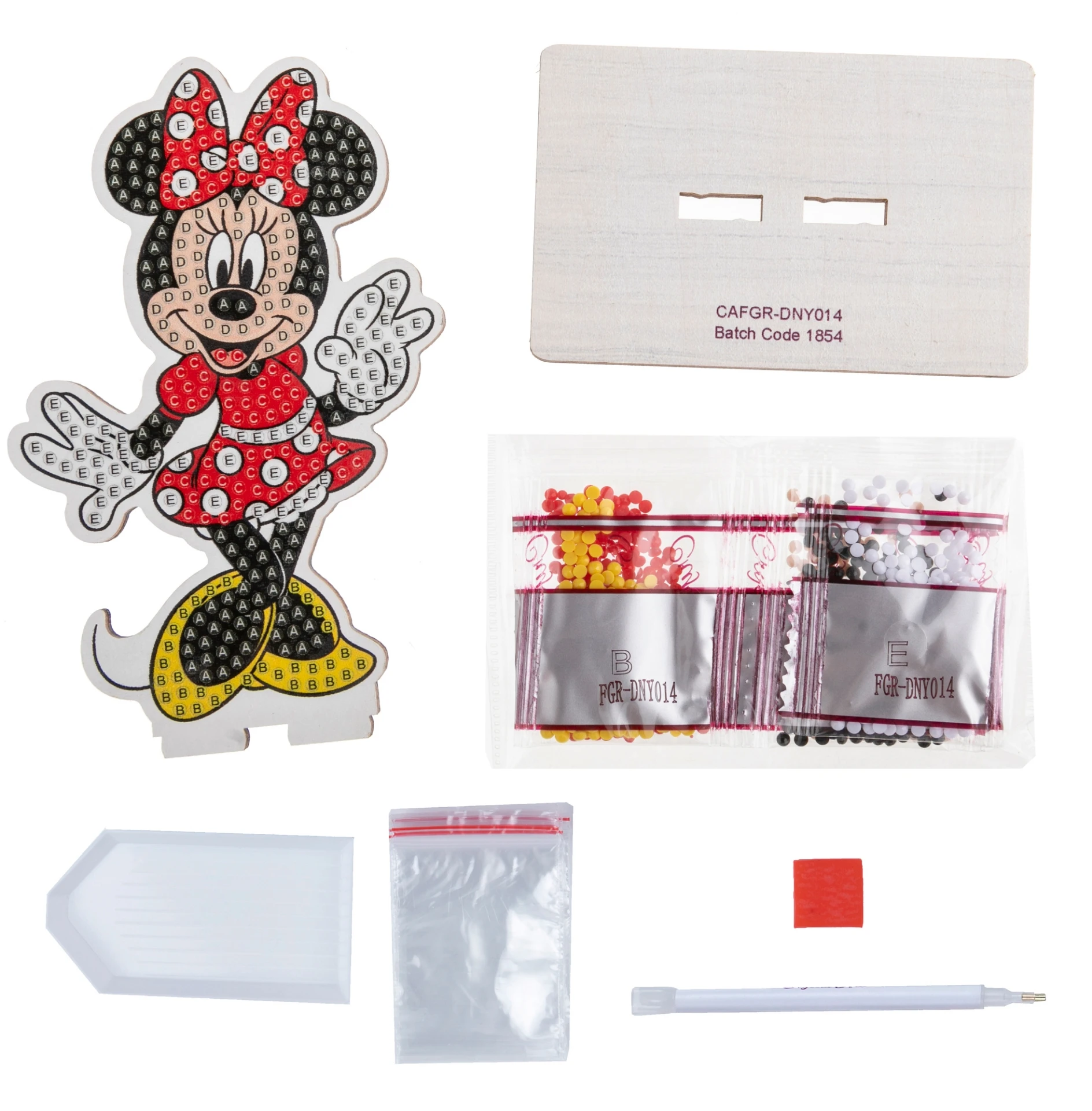 Kit de pintura de diamante Minnie Mouse com diamantes coloridos e acessórios