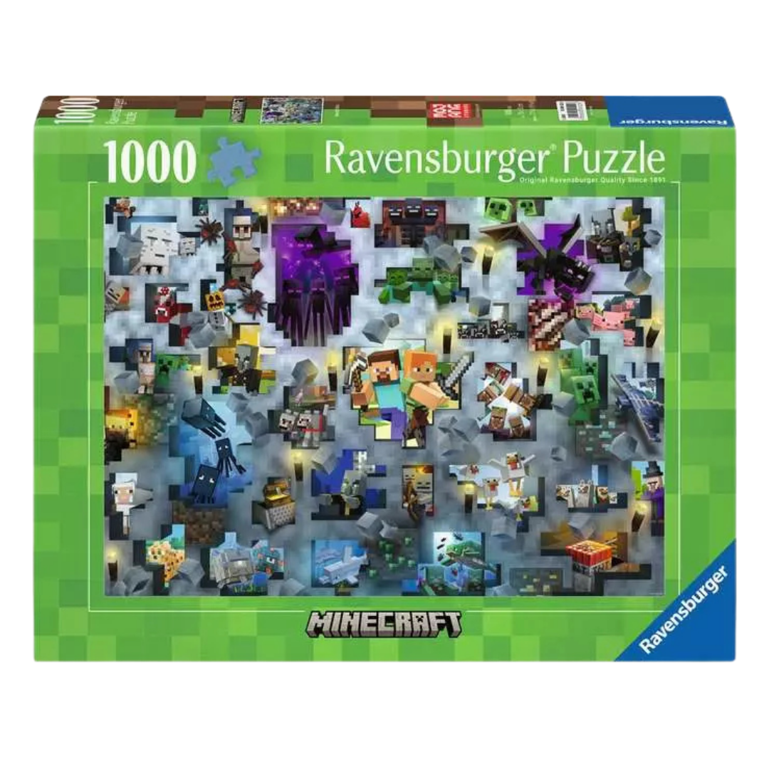 Quebra-cabeças Ravensburger de 1000 peças tema Minecraft