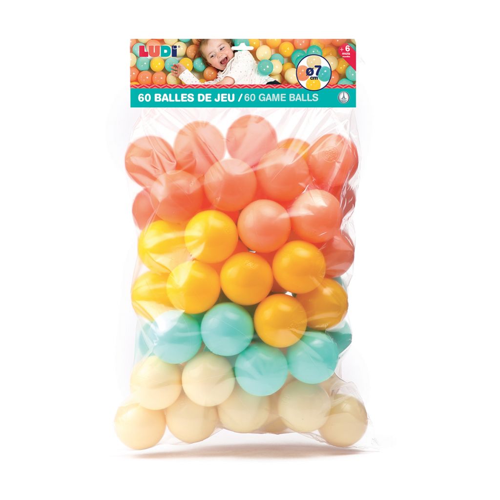 Pacote com 60 bolas de jogo coloridas
