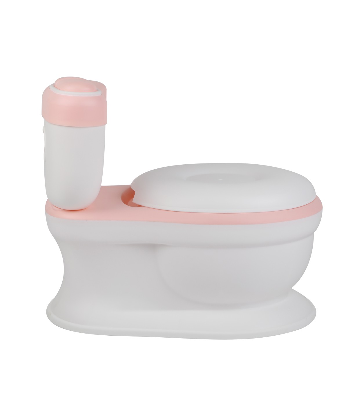 Sanita infantil branca e rosa com recipiente incorporado