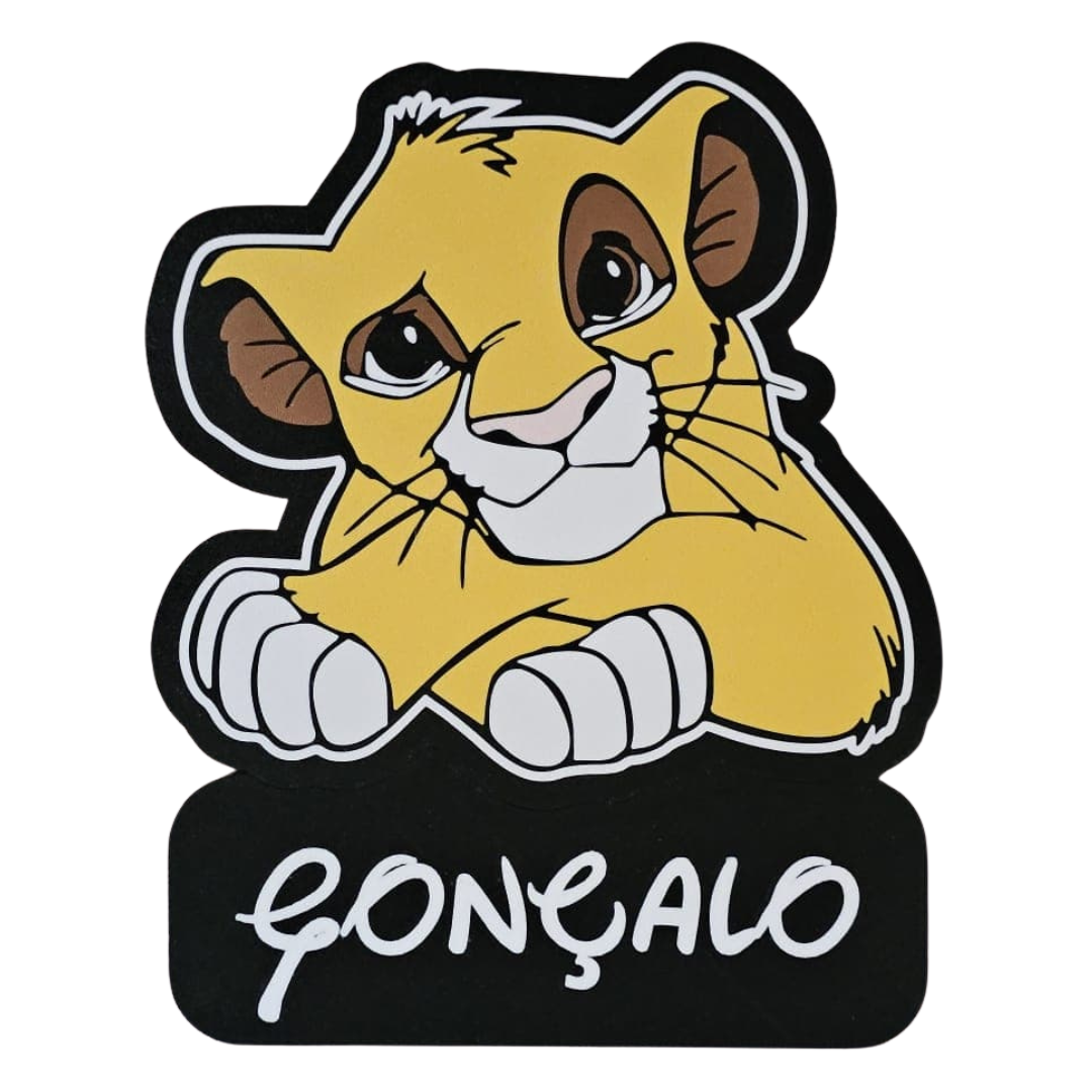 adesivo de leão bebé com nome Gonçalo