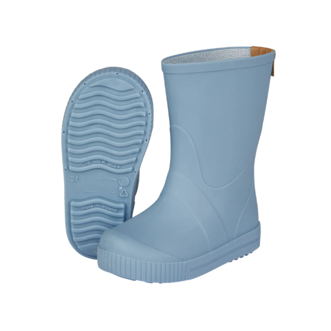 Botas de borracha azuis para crianças com sola antiderrapante