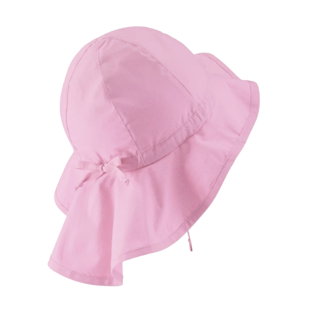 Chapéu rosa com aba larga e faixa ajustável