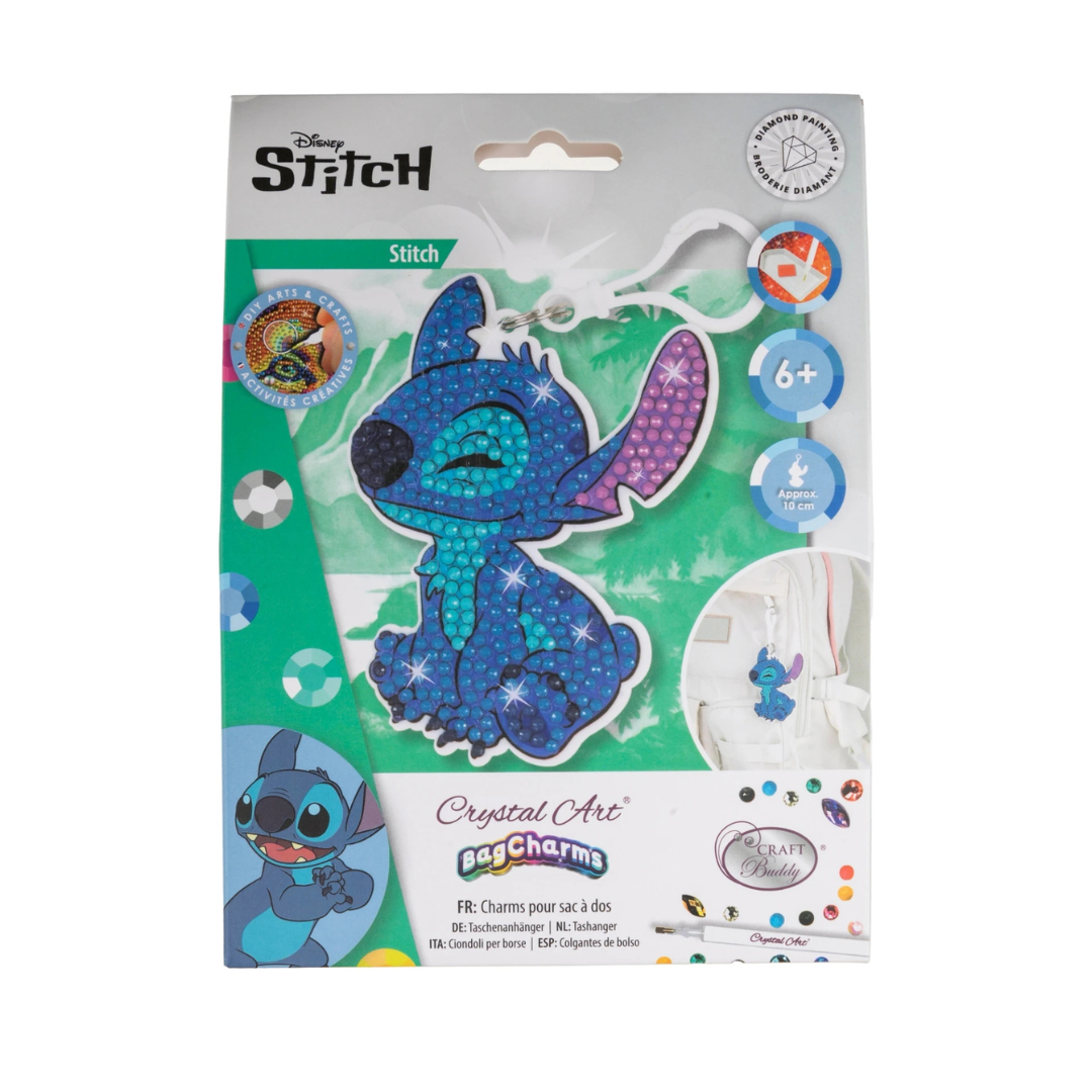 Brinquedo Crystal Art Disney Stitch em embalagem colorida
