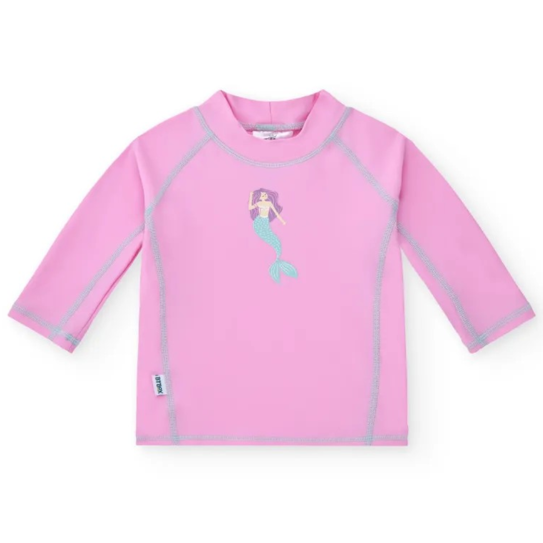 Camisola de criança rosa com desenho de sereia