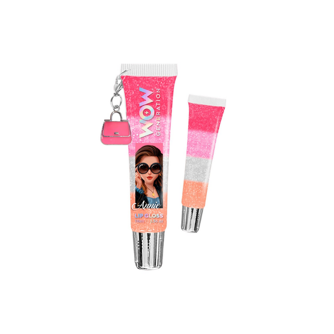 Duas embalagens de gloss labial coloridas WOW GENERATION com acessórios