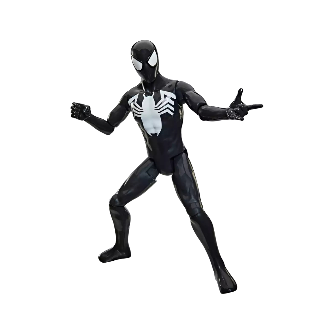 Figura de ação Homem-Aranha fato preto com aranha branca