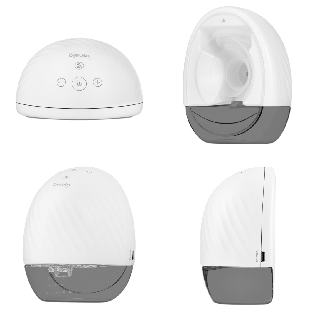 Difusor de aroma branco e cinza com botões e texto llanelo