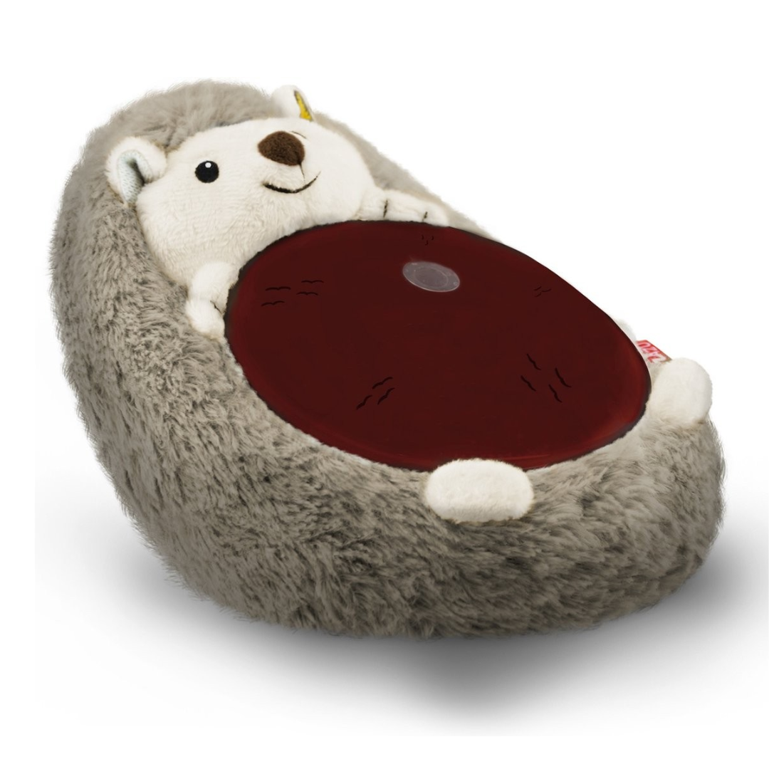 Peluche ouriço cinza com barriga castanha e rosto branco