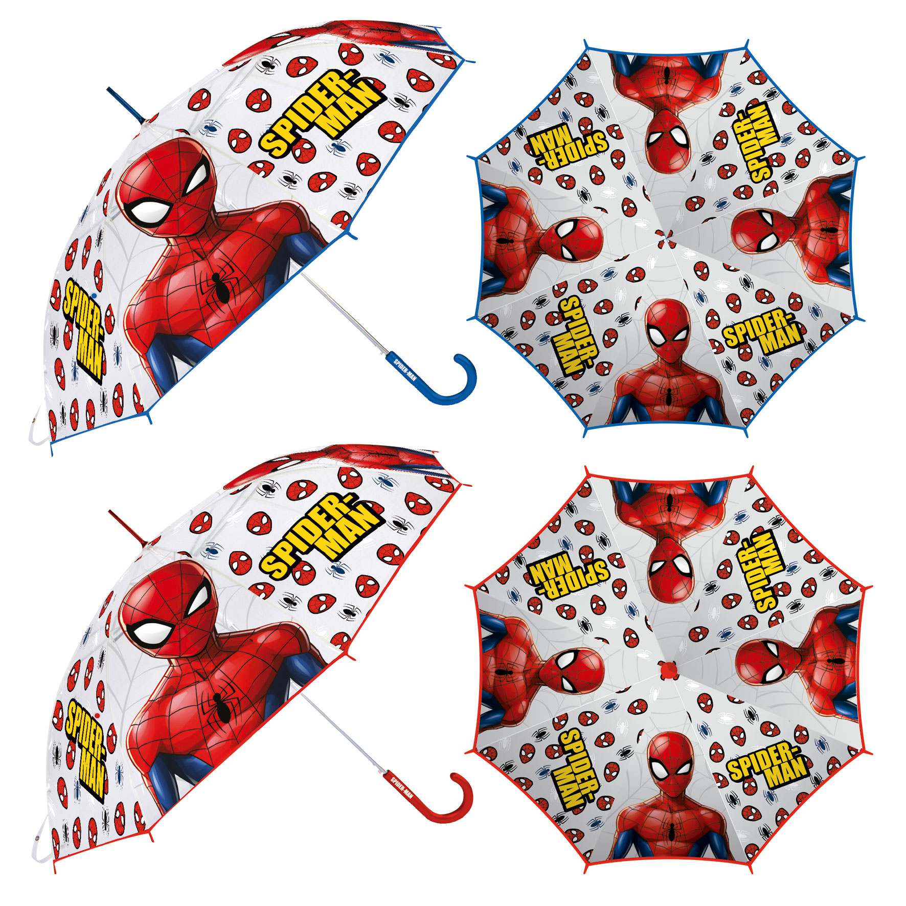 Guarda-chuvas de criança com estampa do Spider-Man em cores vermelha, azul, branca e amarela