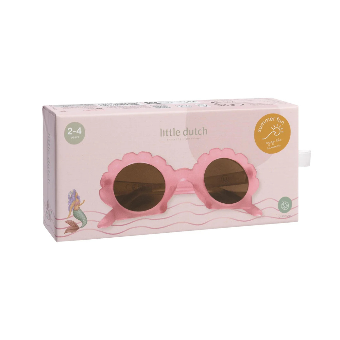 Óculos de sol infantis Little Dutch cor-de-rosa em embalagem cor-de-rosa