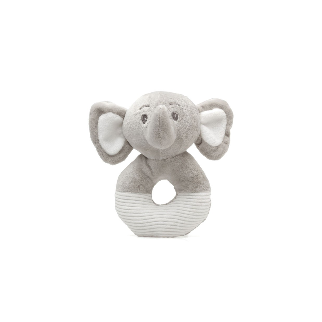 Brinquedo de peluche em forma de elefante cinzento claro com orelhas grandes