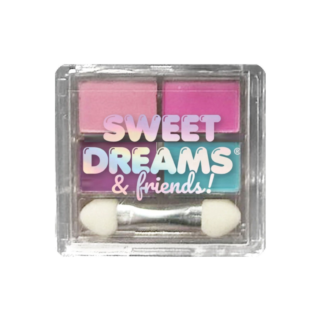 Paleta de maquilhagem colorida com aplicador e embalagem transparente