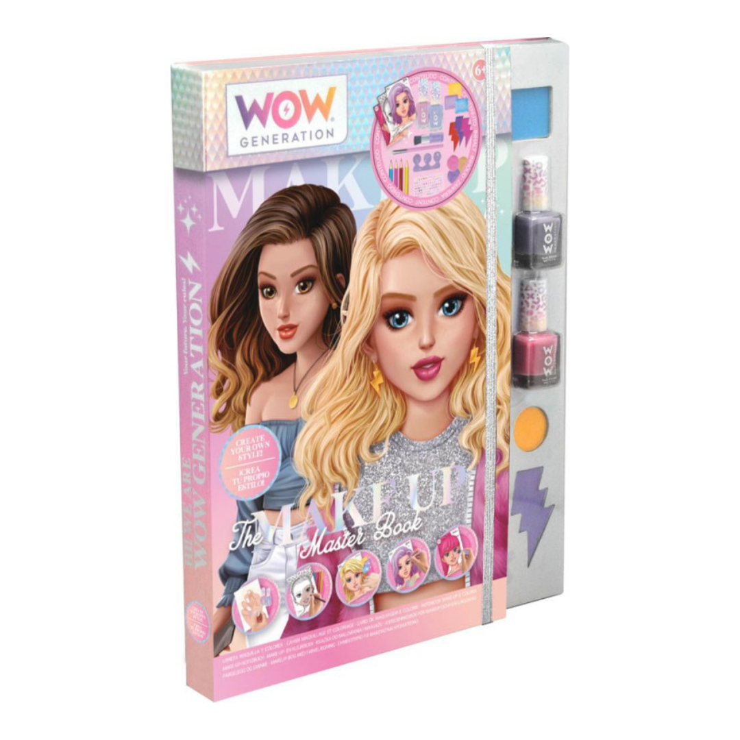 Livro de maquiagem com vernizes e acessórios da marca WOW Generation