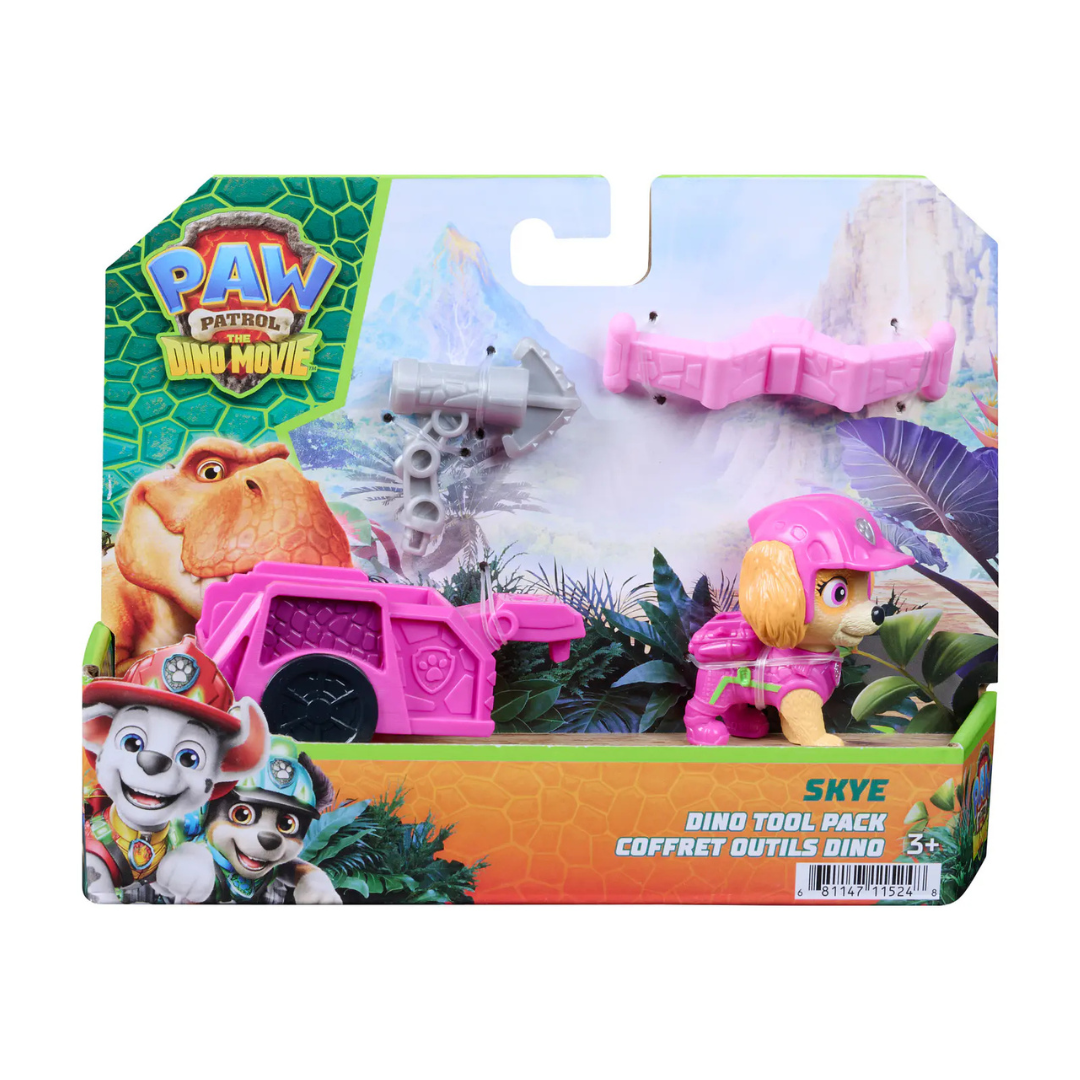 Brinquedo PAW Patrol Skye com acessórios em embalagem colorida.