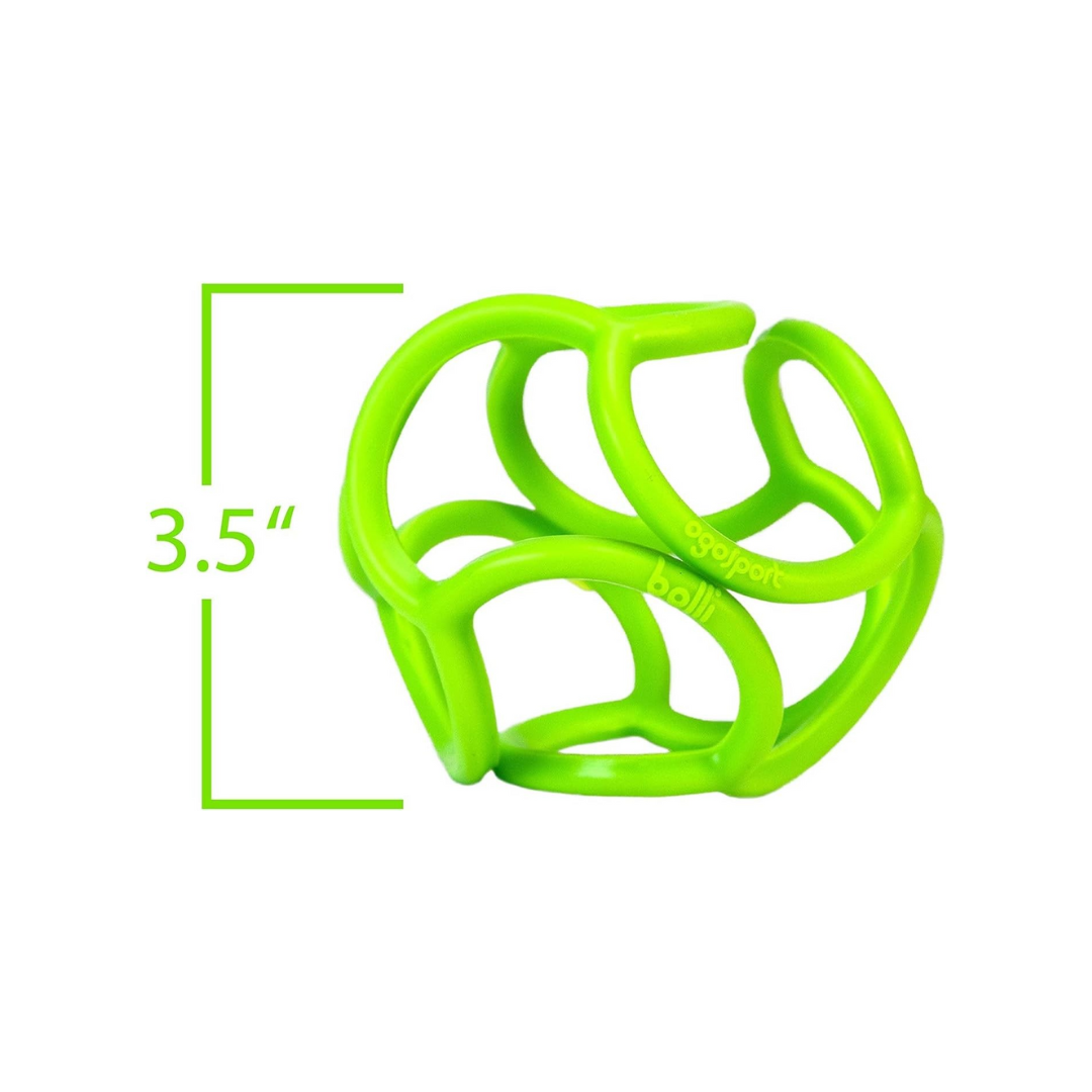 Objeto verde fluorescente ovalado com design aberto de 3.5 polegadas