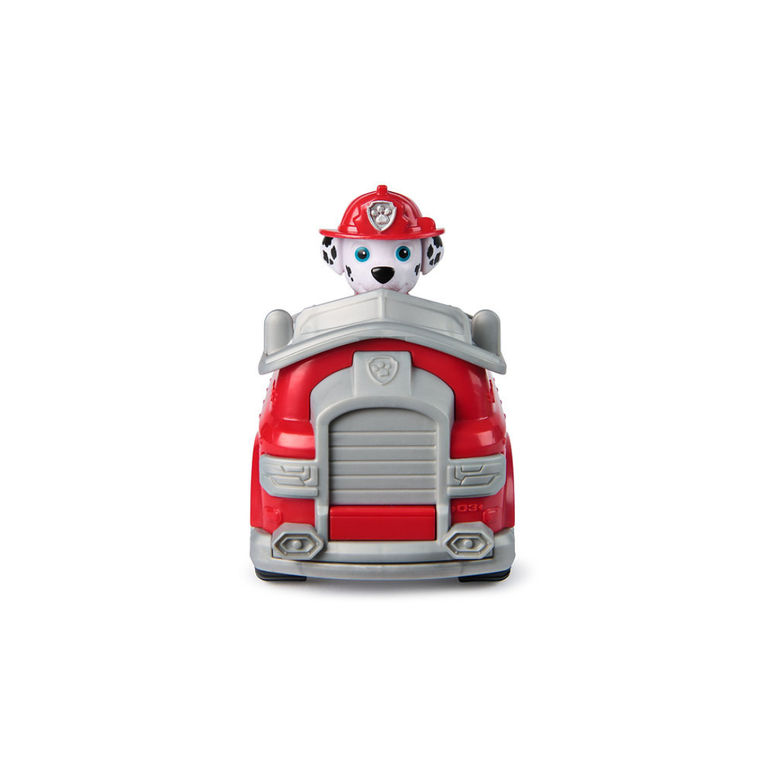 Brinquedo de veículo vermelho com cão dálmata de bombeiro