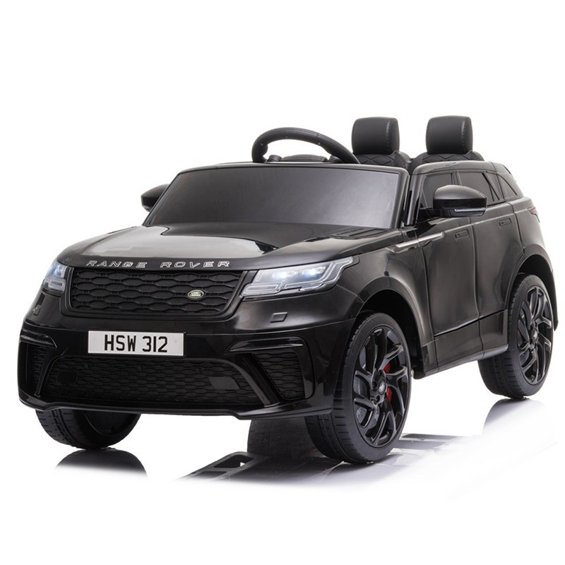 Carro elétrico infantil preto Range Rover com dois assentos