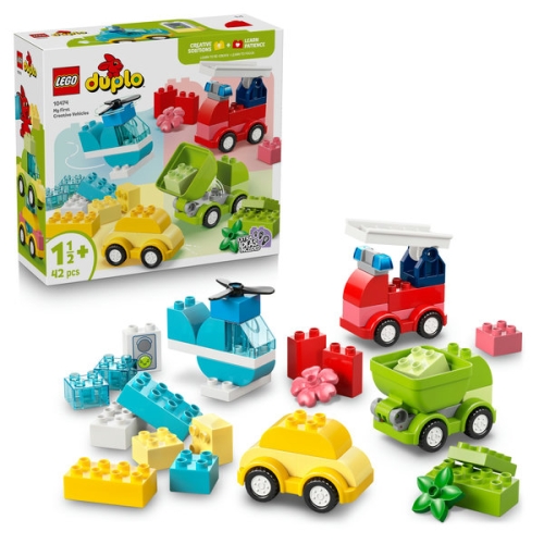 Brinquedo LEGO DUPLO com blocos de montar coloridos e mini veículos de plástico