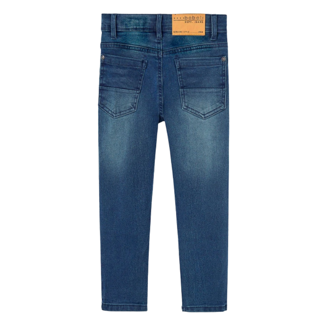 Calças de ganga azuis com etiqueta castanha boboli DEPT. JEANS