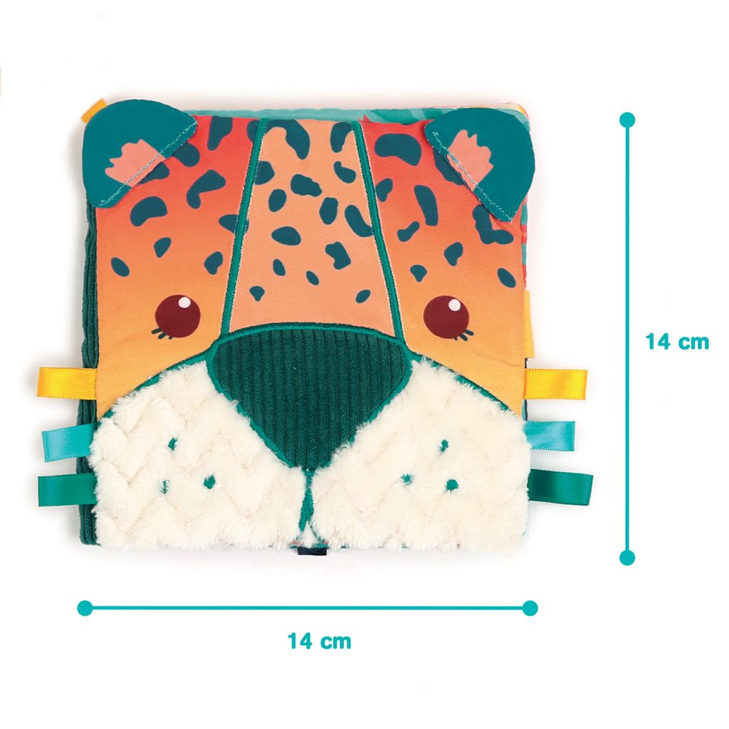 Porta-moedas quadrado com desenho de tigre colorido, 14 cm por 14 cm.
