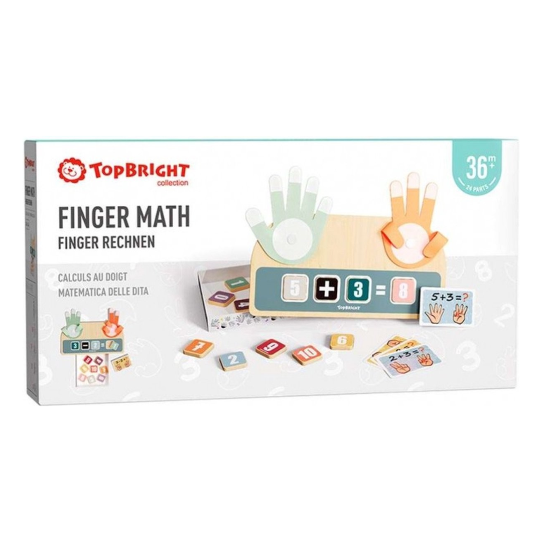 Jogo educativo de matemática TOPBRIGHT com peças de madeira coloridas e suporte para equações
