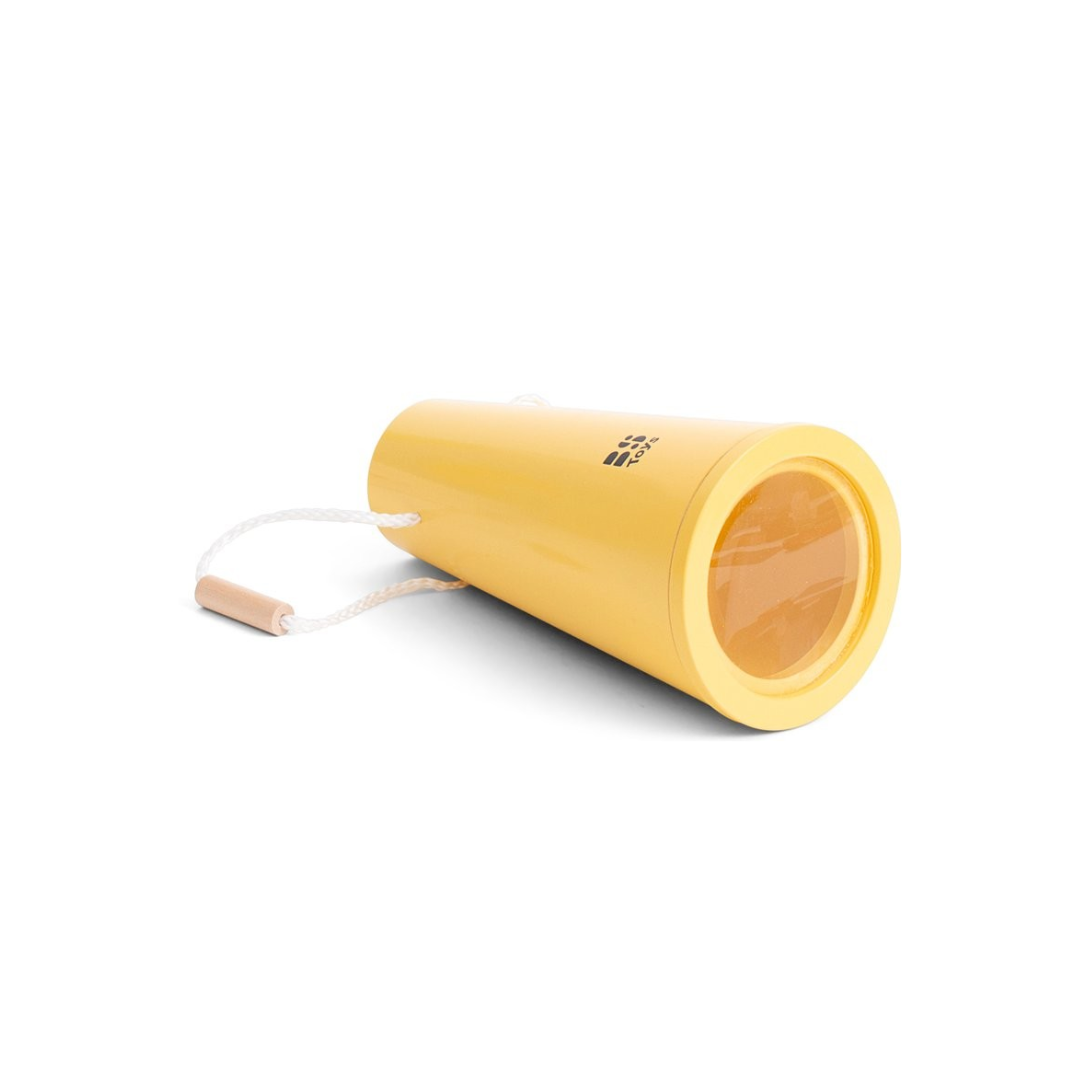 Cone de treino amarelo com corda e pega de madeira