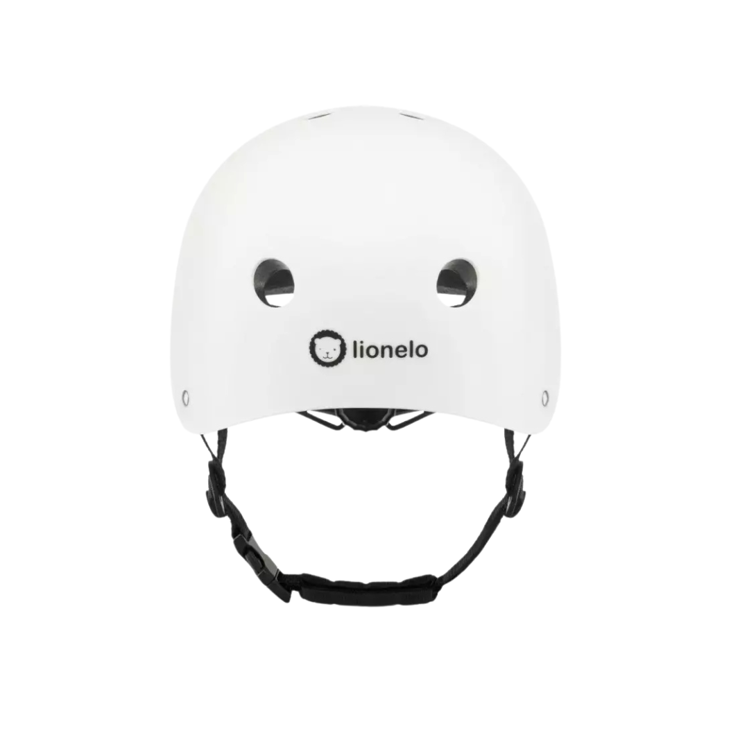 Capacete branco com alça preta da marca lionelo